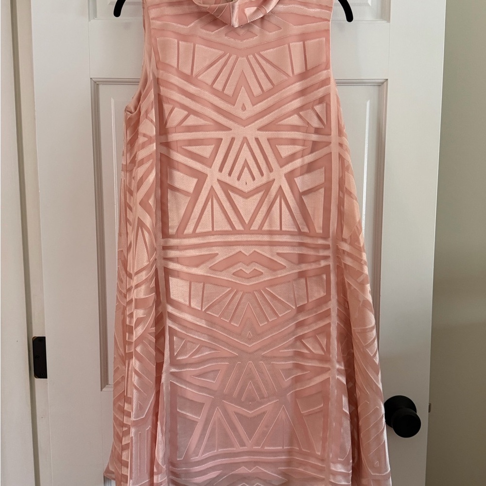 Vince Camuto Geometric Patterned Pink Dress